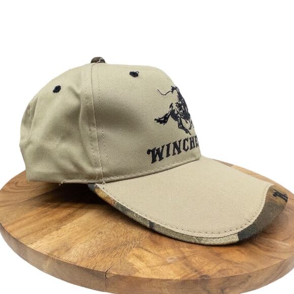 Winchester Truckers Baseball Hat Cap Tan Embroidered Logo Adjustable - Picture 3 of 4